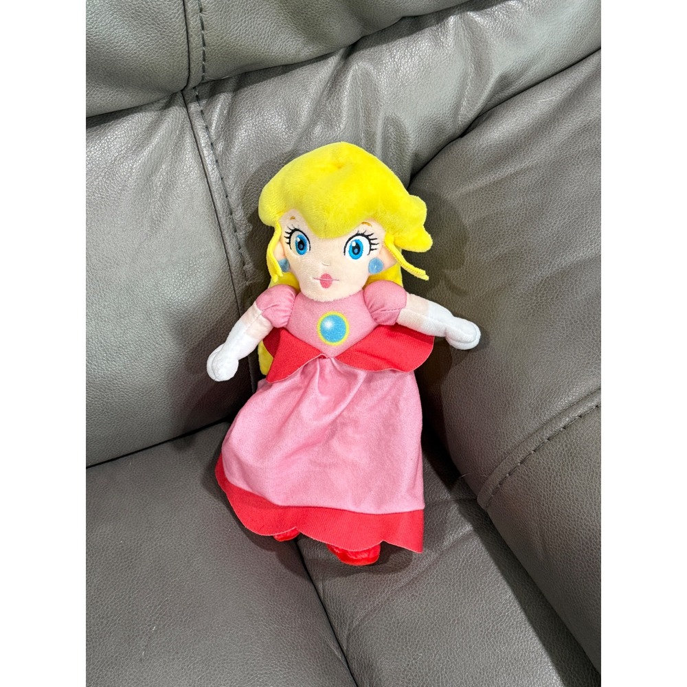 Nintendo Super Mario Princess Peach Plush Stuffed‎ Toy Pink Dress 9 Inch